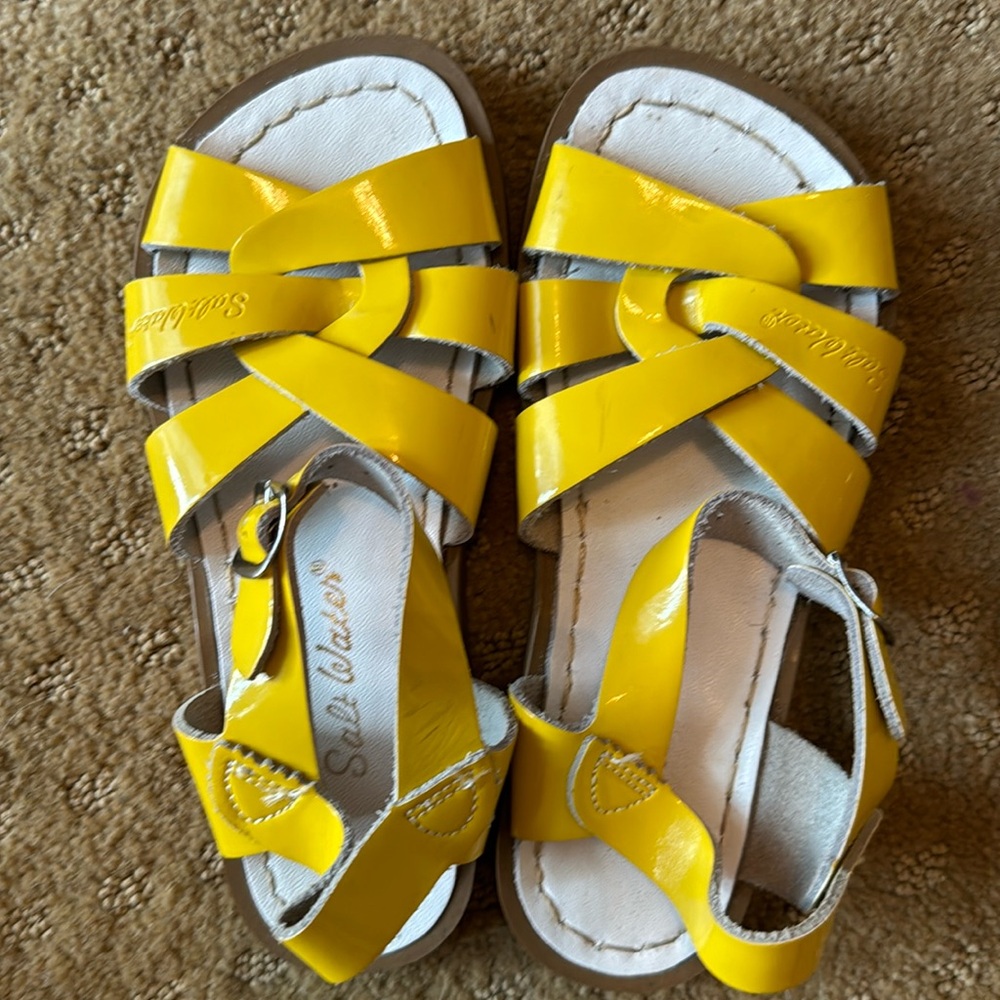 Yellow Saltwater sandals size 13